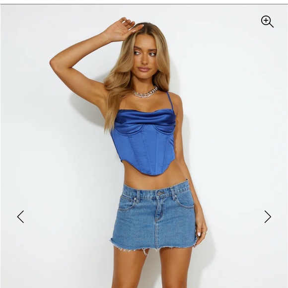 NWT Hello Molly BOLD STEPS CROP ROYAL BLUE - Picture 2 of 8